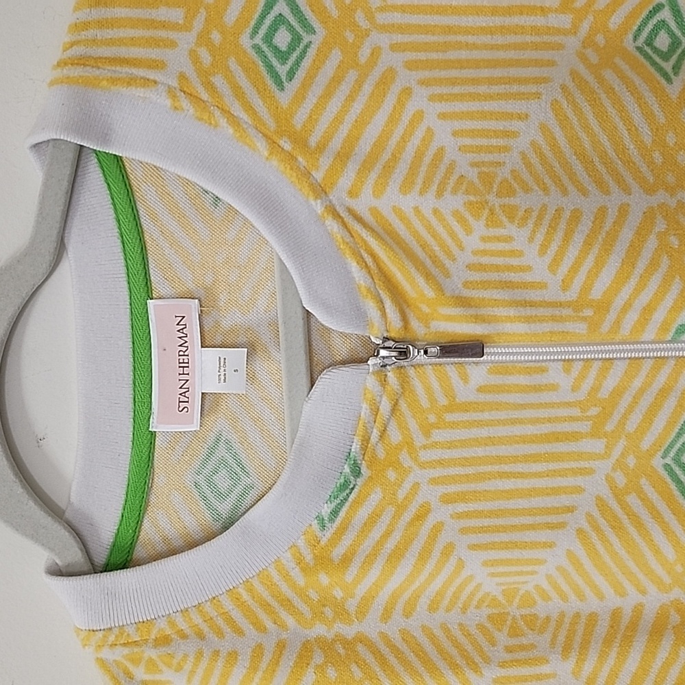 Stan Herman  Coastal Mosaic Ripples Zip Lounge/ Robe Dress Sunshine Size Small - Picture 6 of 16